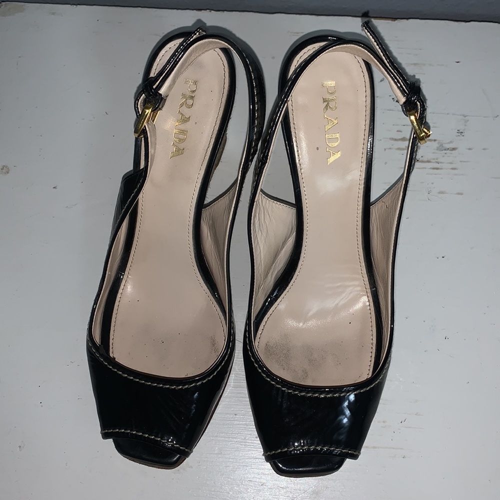 Used Prada heeled wedge size 38